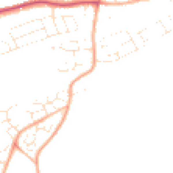 Daytime road noise heatmap for PL9 8HA