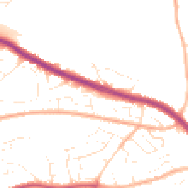 Daytime road noise heatmap for PL9 8JB