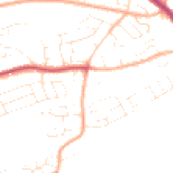 Daytime road noise heatmap for PL9 8JR
