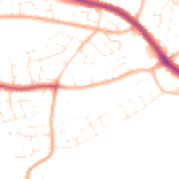 Daytime road noise heatmap for PL9 8PU