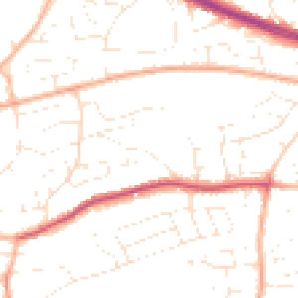 Daytime road noise heatmap for PL9 8RQ
