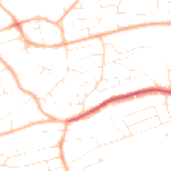 Daytime road noise heatmap for PL9 8RZ