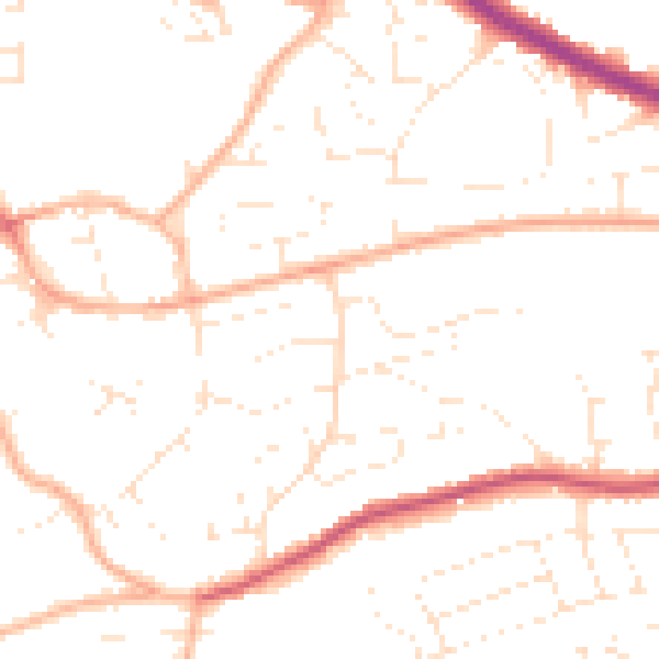 Daytime road noise heatmap for PL9 8SH