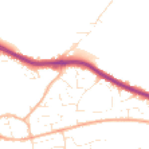 Daytime road noise heatmap for PL9 8TU