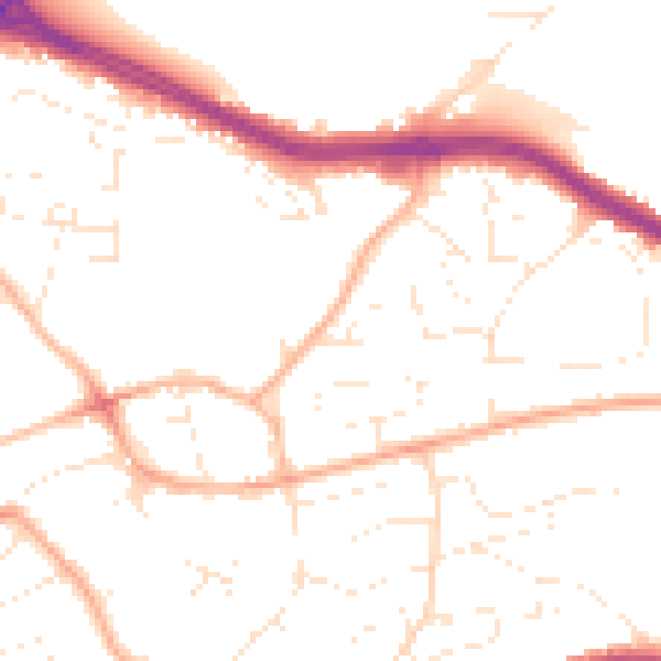 Daytime road noise heatmap for PL9 8UG
