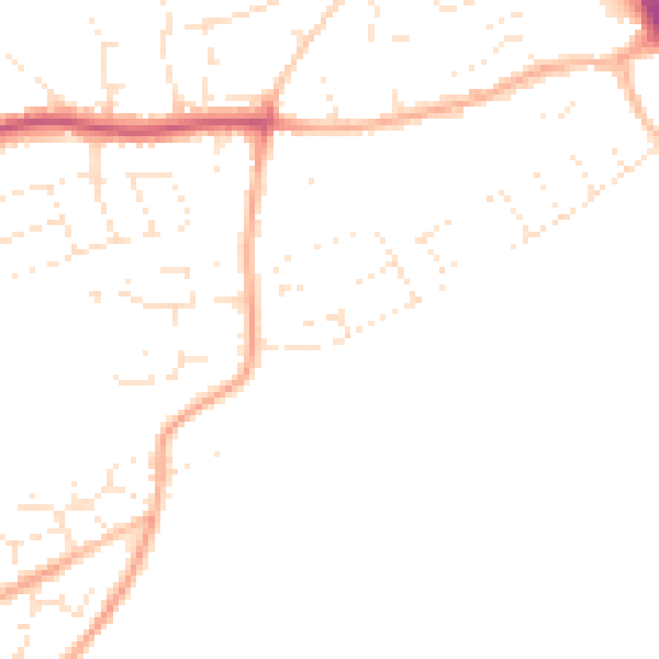 Daytime road noise heatmap for PL9 8UQ