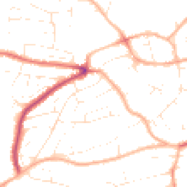 Daytime road noise heatmap for PL9 9AG