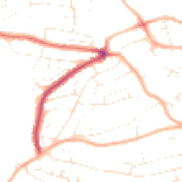 Daytime road noise heatmap for PL9 9AQ