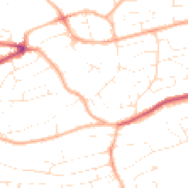 Daytime road noise heatmap for PL9 9BG