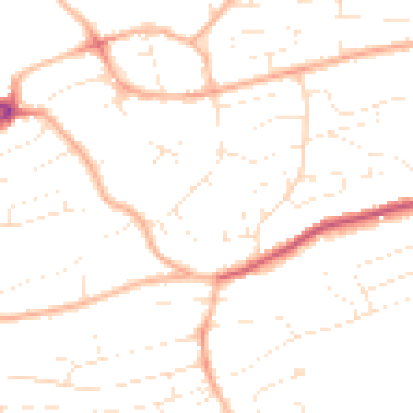 Daytime road noise heatmap for PL9 9BW
