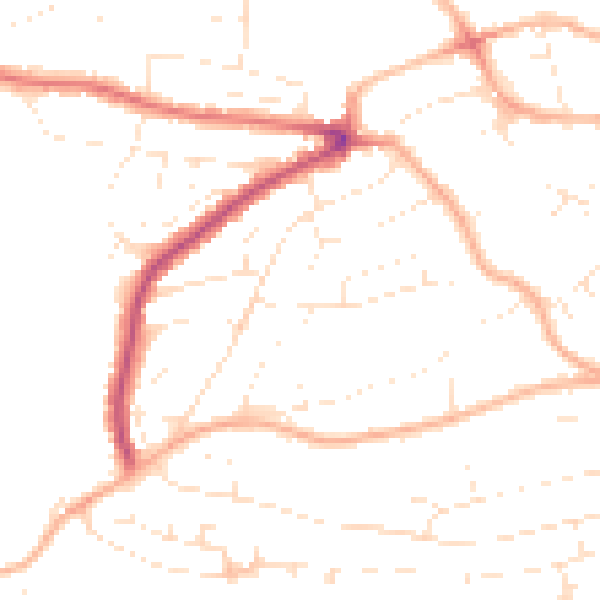 Daytime road noise heatmap for PL9 9EW