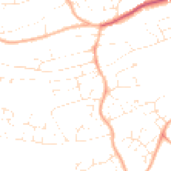 Daytime road noise heatmap for PL9 9JN