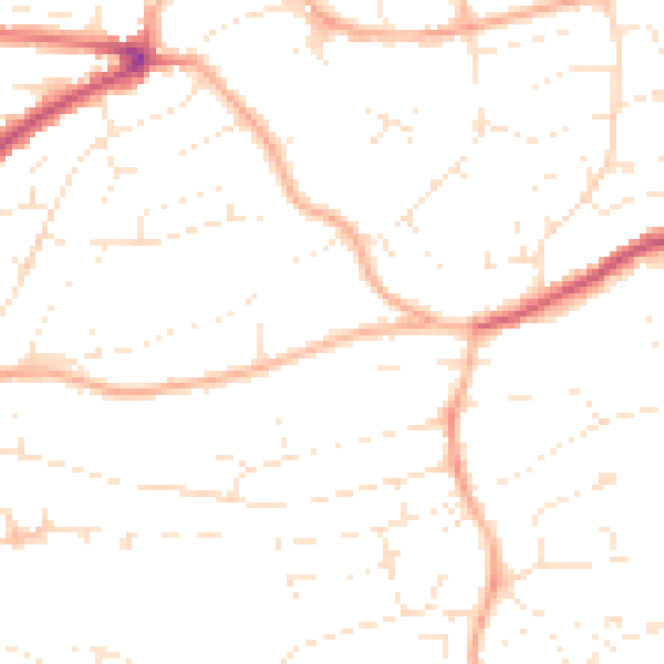 Daytime road noise heatmap for PL9 9JX