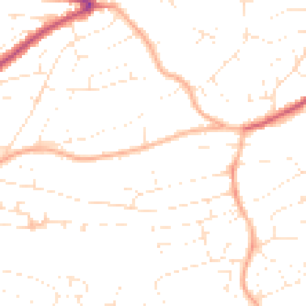 Daytime road noise heatmap for PL9 9LA