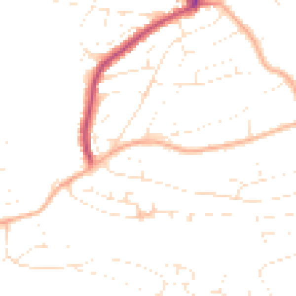 Daytime road noise heatmap for PL9 9LB