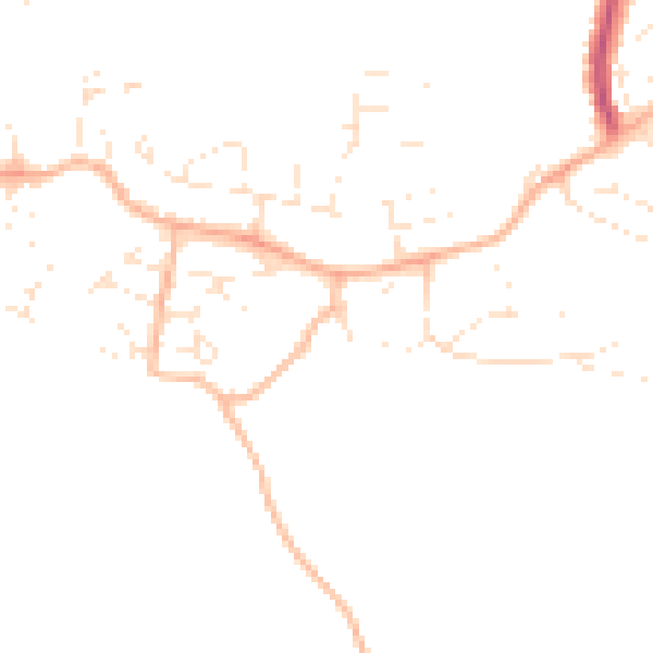 Daytime road noise heatmap for PL9 9NW