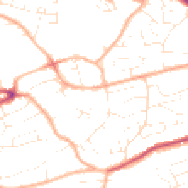 Daytime road noise heatmap for PL9 9UD