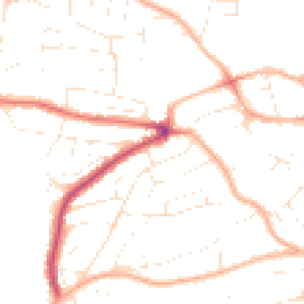 Daytime road noise heatmap for PL9 9UZ