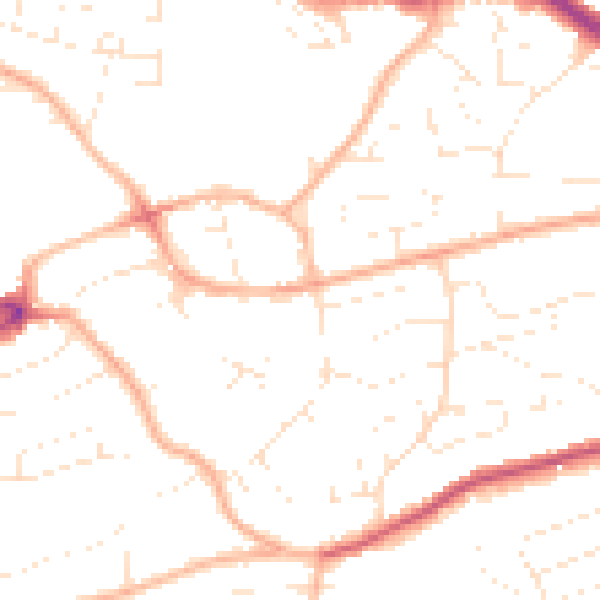 Daytime road noise heatmap for PL9 9WH