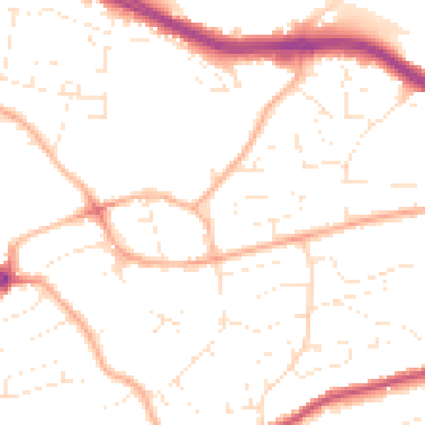 Daytime road noise heatmap for PL9 9XJ