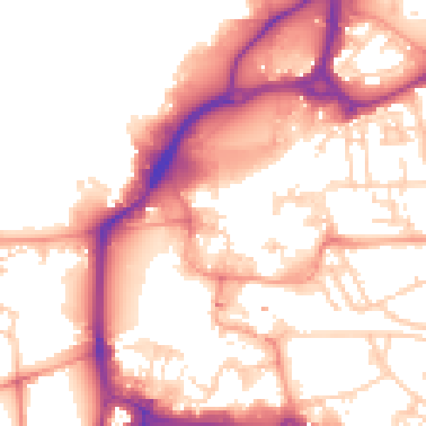 Daytime road noise heatmap for PO1 1BW