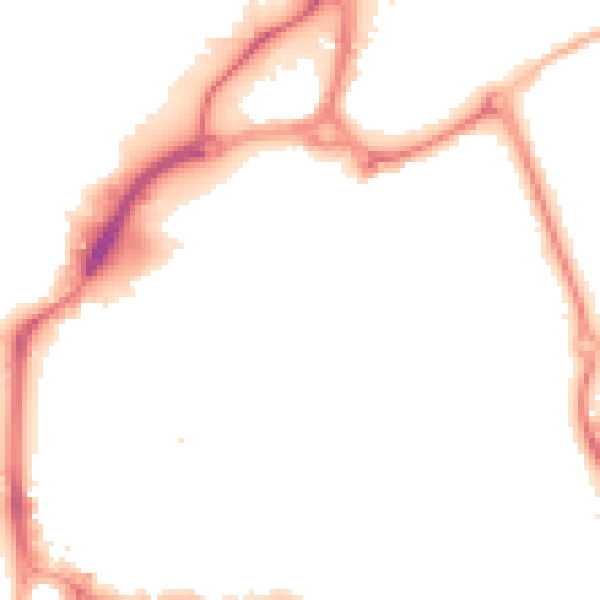 Night-time road noise heatmap for PO1 1EZ