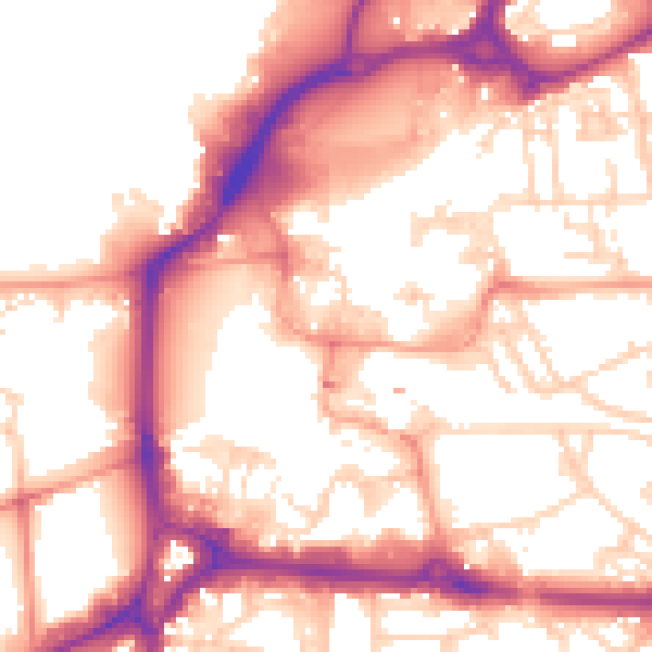 Daytime road noise heatmap for PO1 1FD