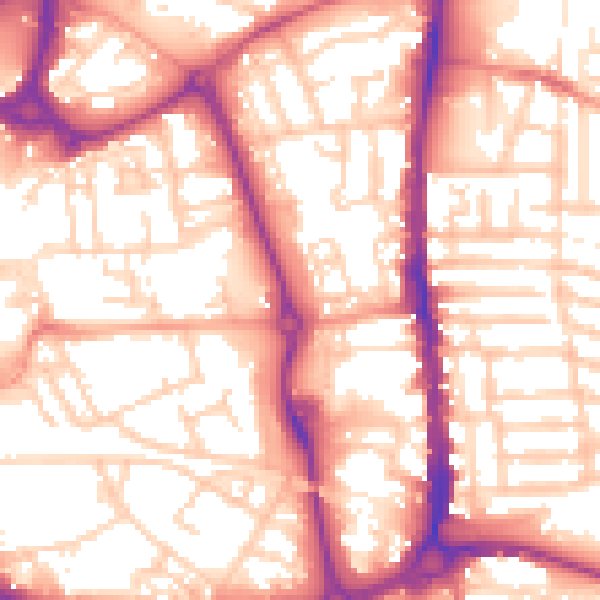 Daytime road noise heatmap for PO1 1FH