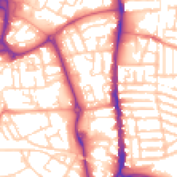 Daytime road noise heatmap for PO1 1QU