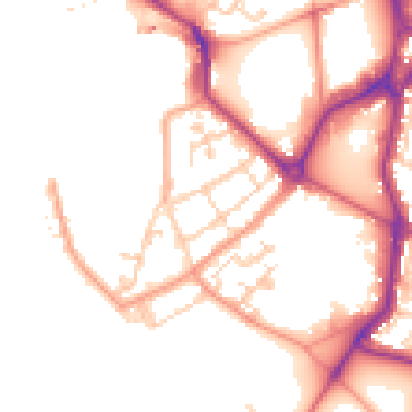 Daytime road noise heatmap for PO1 2BN