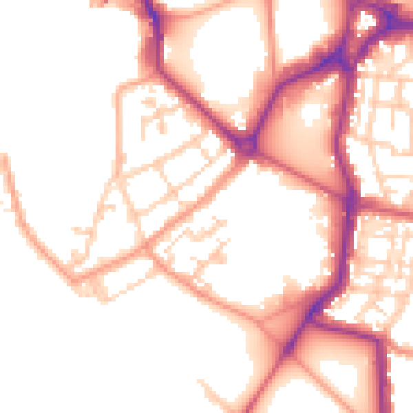 Daytime road noise heatmap for PO1 2LP