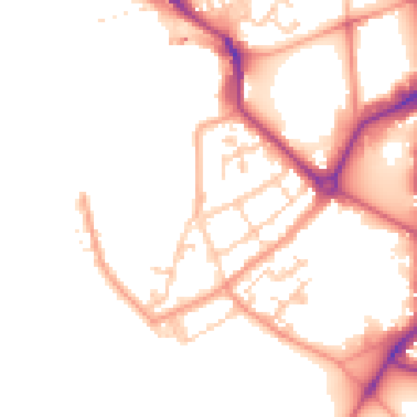 Daytime road noise heatmap for PO1 2RR