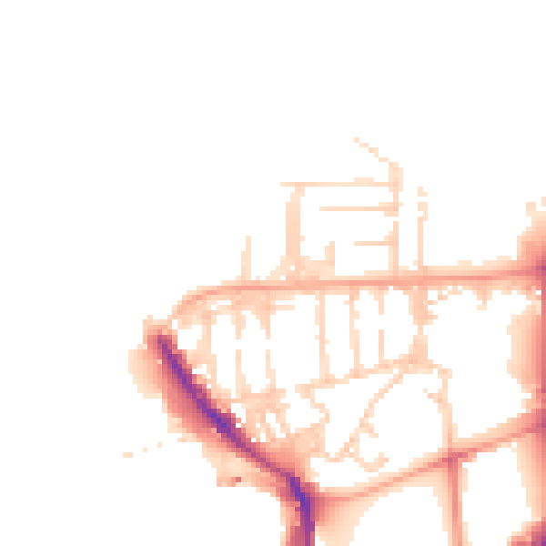 Daytime road noise heatmap for PO1 3GB