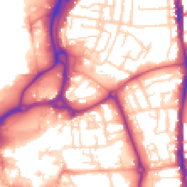 Daytime road noise heatmap for PO1 4DF