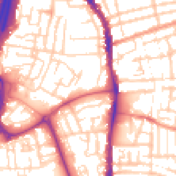 Daytime road noise heatmap for PO1 4LW