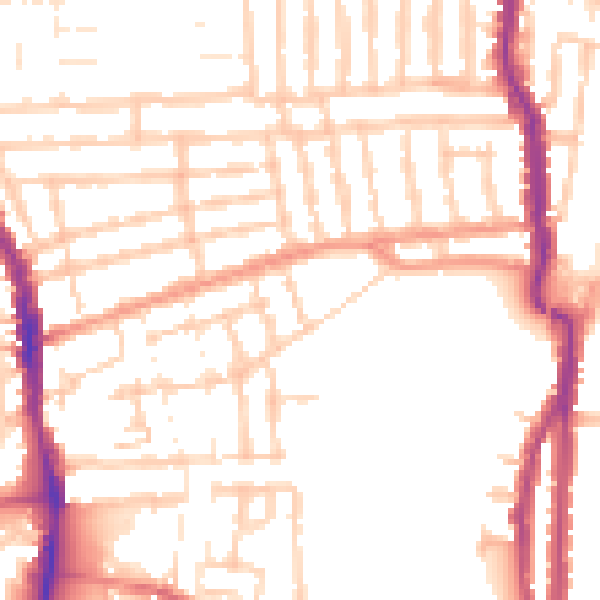 Daytime road noise heatmap for PO1 5RL