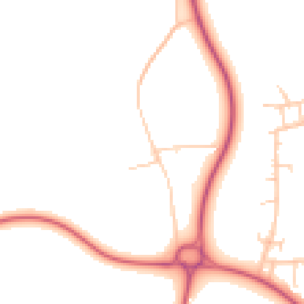 Daytime road noise heatmap for PO14 1BB