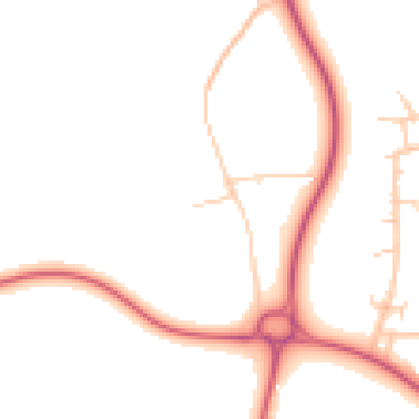 Daytime road noise heatmap for PO14 1BD