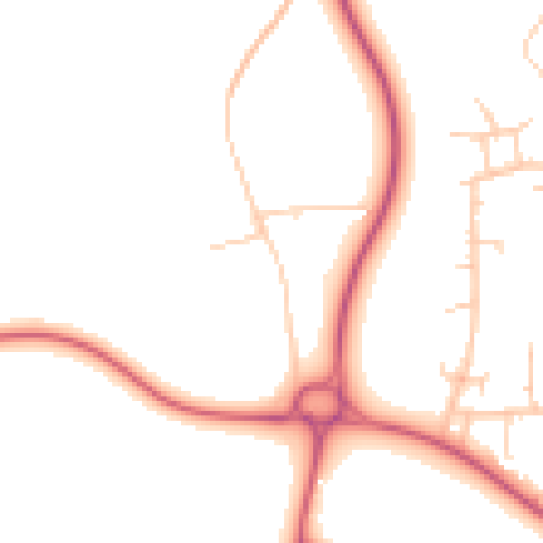 Daytime road noise heatmap for PO14 1BG