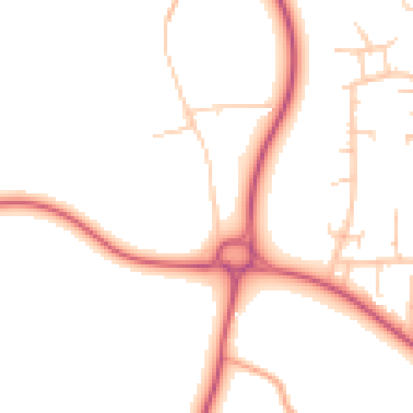 Daytime road noise heatmap for PO14 1BQ