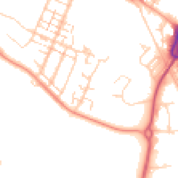 Daytime road noise heatmap for PO14 1DB