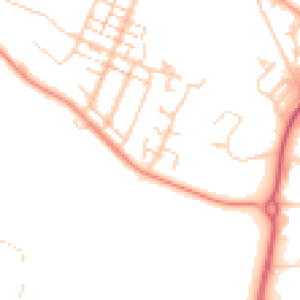 Daytime road noise heatmap for PO14 1DF