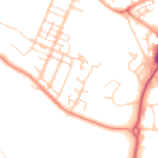 Daytime road noise heatmap for PO14 1DQ