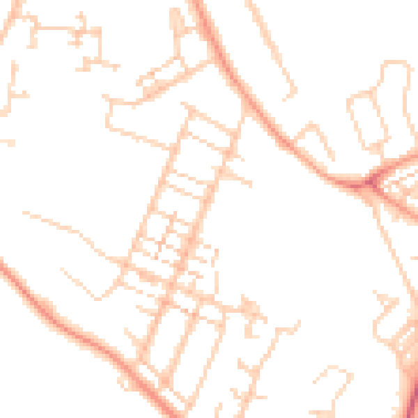 Daytime road noise heatmap for PO14 1DR