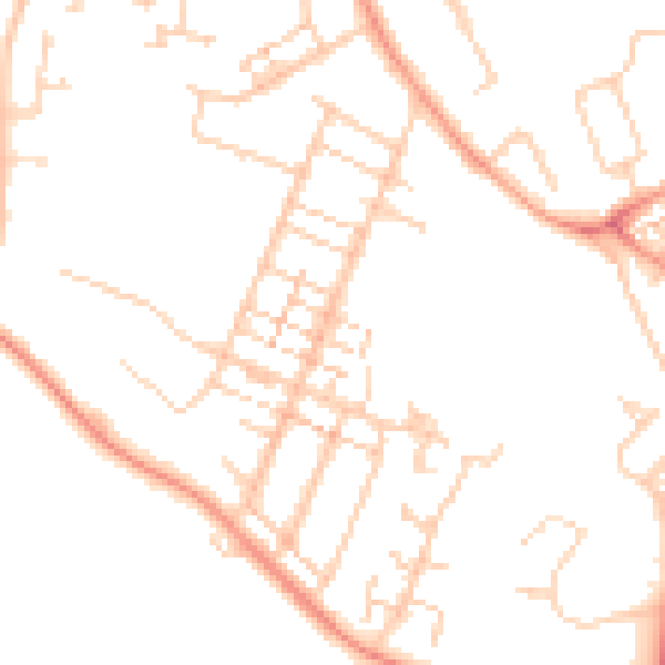 Daytime road noise heatmap for PO14 1DS