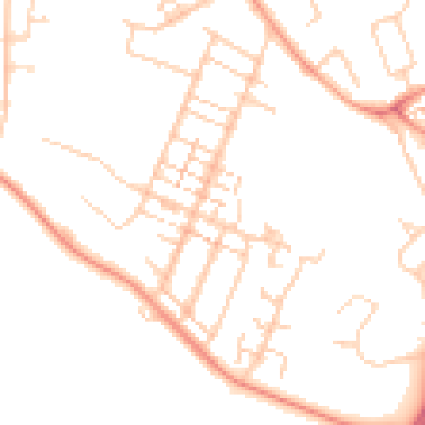 Daytime road noise heatmap for PO14 1EB