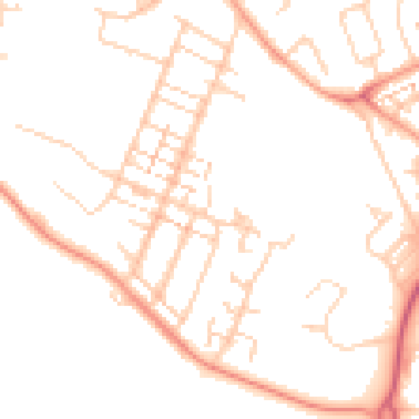Daytime road noise heatmap for PO14 1ED