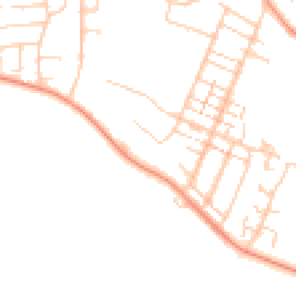 Daytime road noise heatmap for PO14 1JP