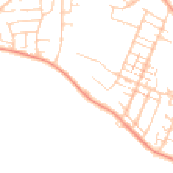Daytime road noise heatmap for PO14 1JU