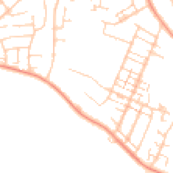 Daytime road noise heatmap for PO14 1JY